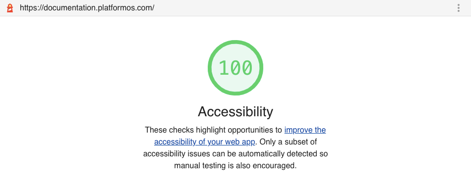 100/100 accessibility score on Google Lighthouse