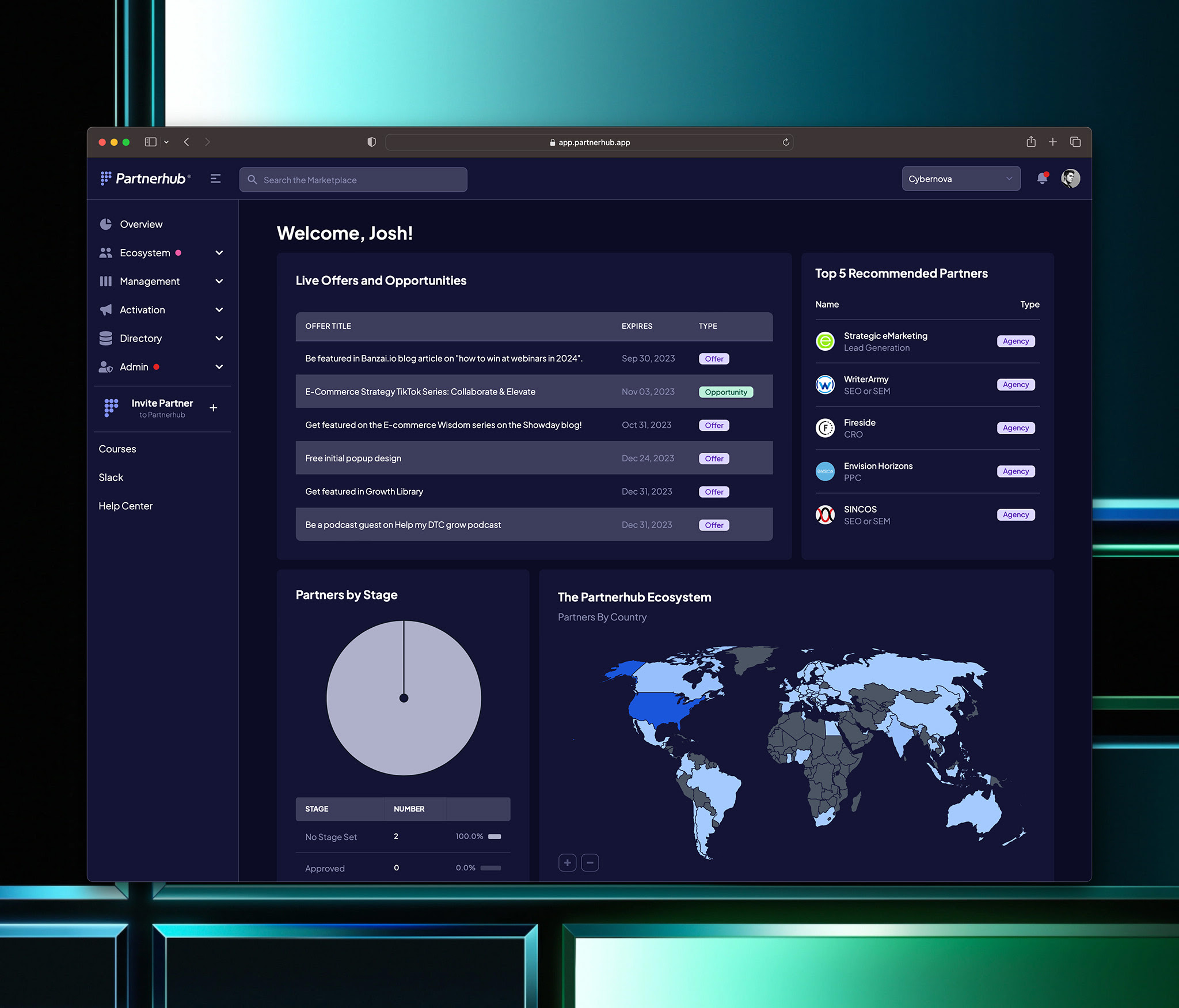 Partnerhub® built by Cybernova Studio powered by platformOS