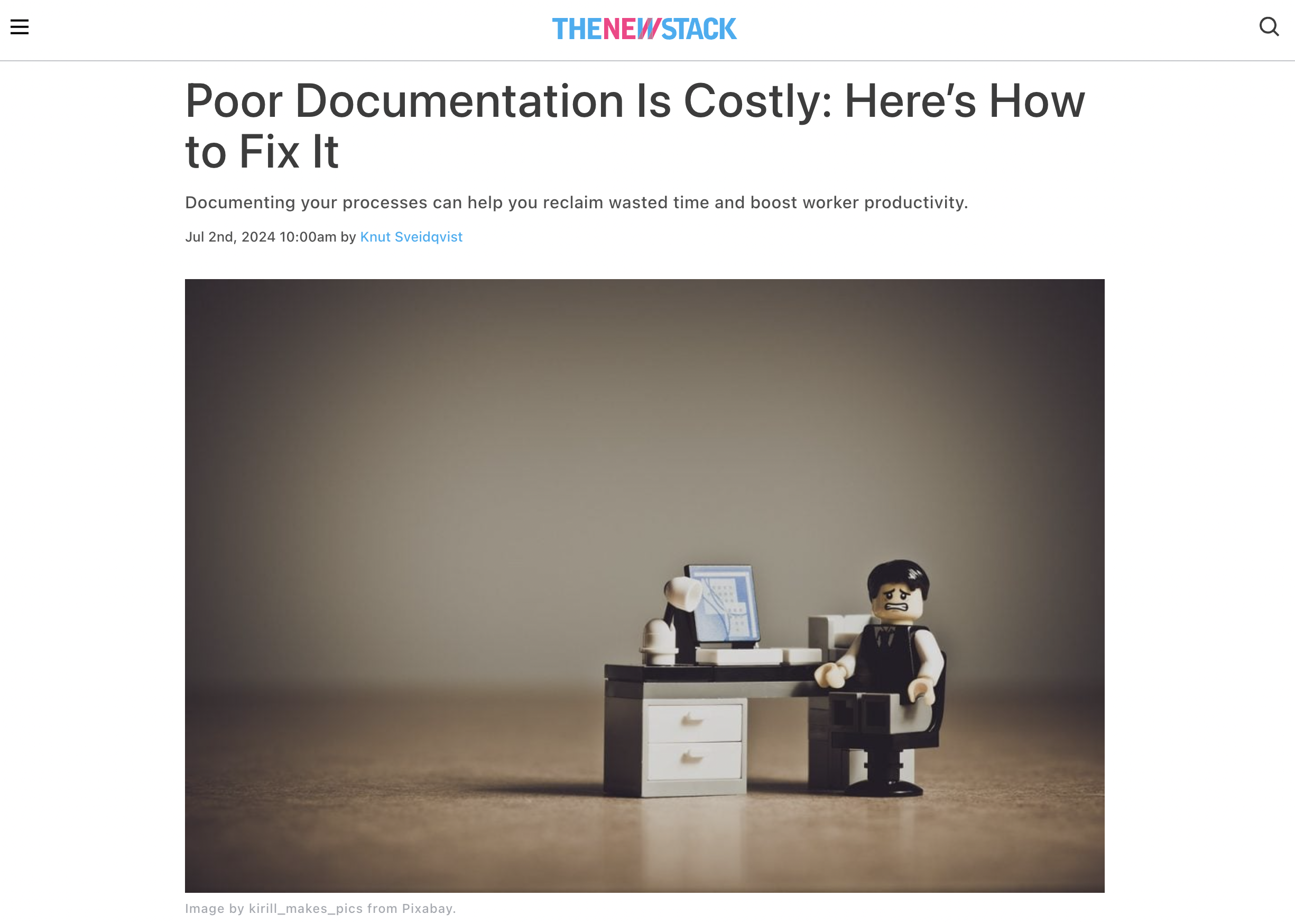 Poor Documentation Is Costly